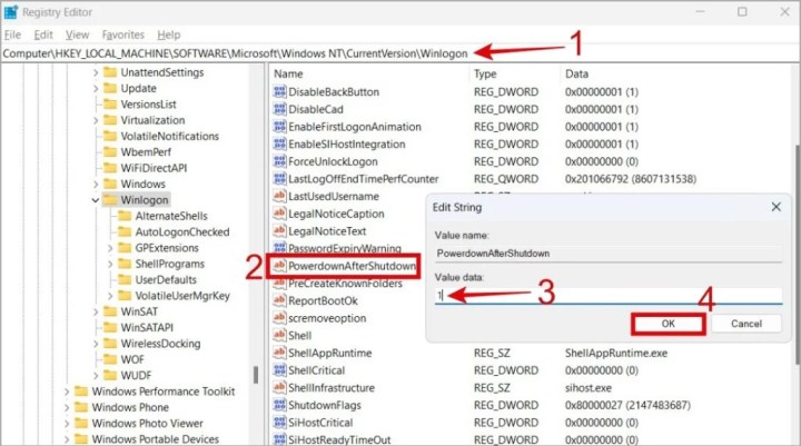 modify registry string