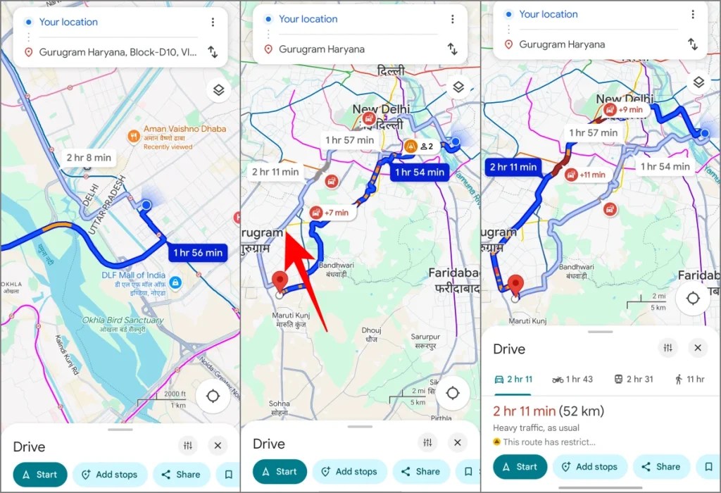 2 Ways To Fix When Google Maps Is Not Showing Alternate Routes Google Maps Alternate Route