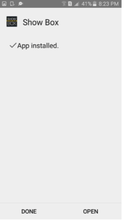 Showbox Apk installled