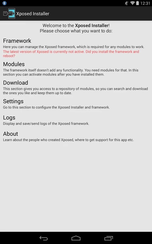 Xposed framework