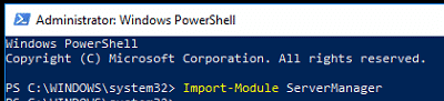 Powershell Import Server Manager Module