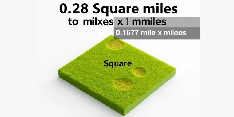 0.028 square miles to miles × miles