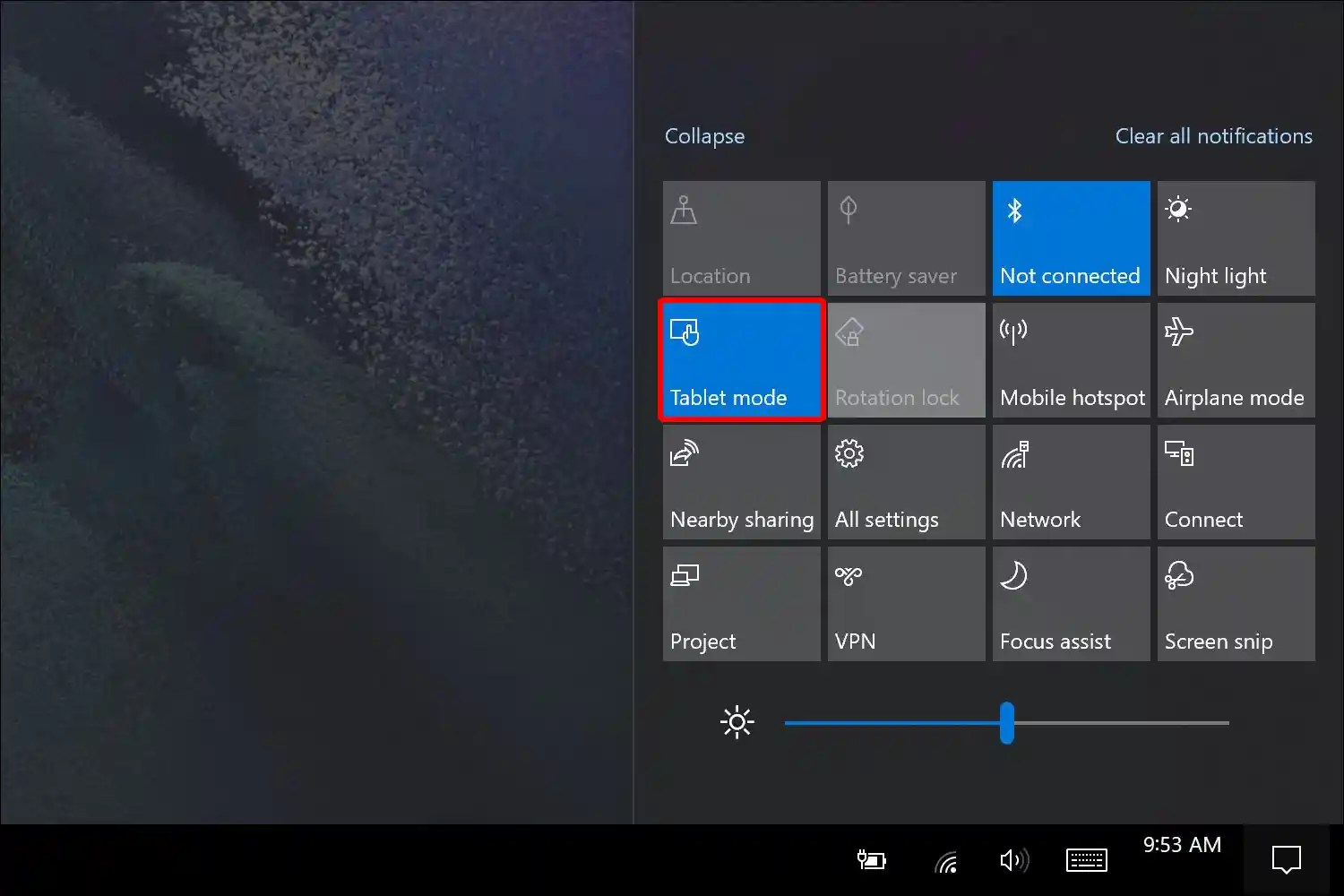 How to turn on or off tablet mode on windows 10
