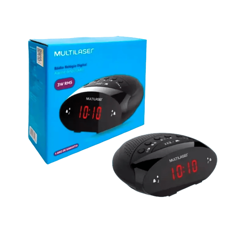 RÁDIO RELÓGIO DESPERTADOR SP399 - MULTILASER