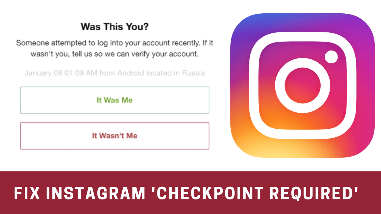 fix instagram checkpoint required error