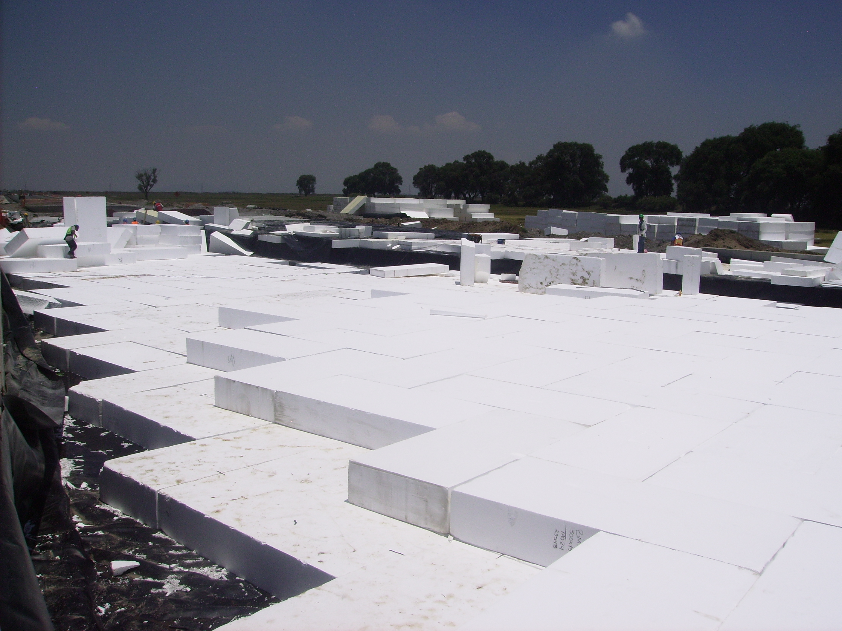 Campo de bloques de geofom EPS para relleno aligerado a gran escala