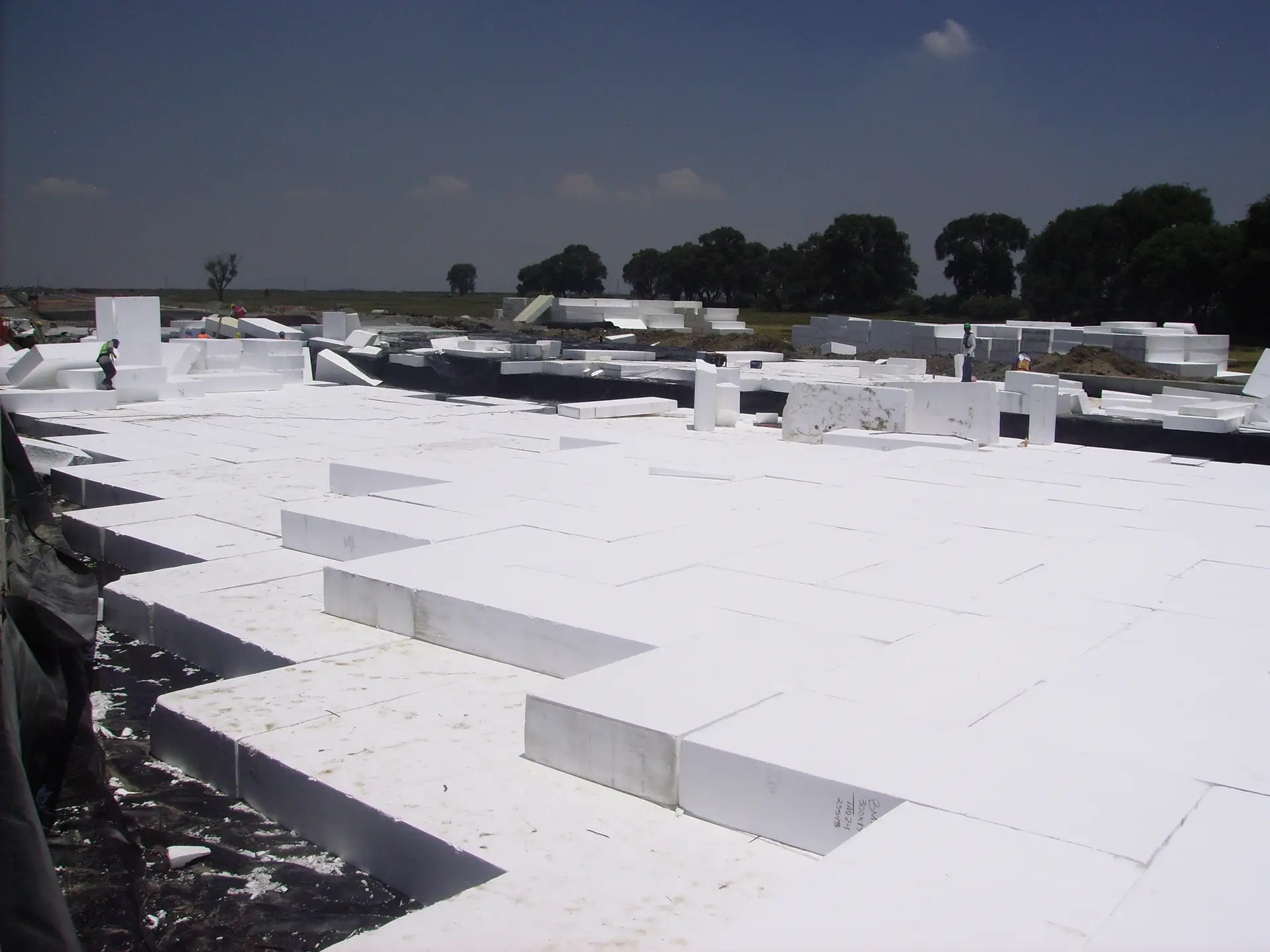 Campo de bloques de geofom EPS para relleno aligerado a gran escala