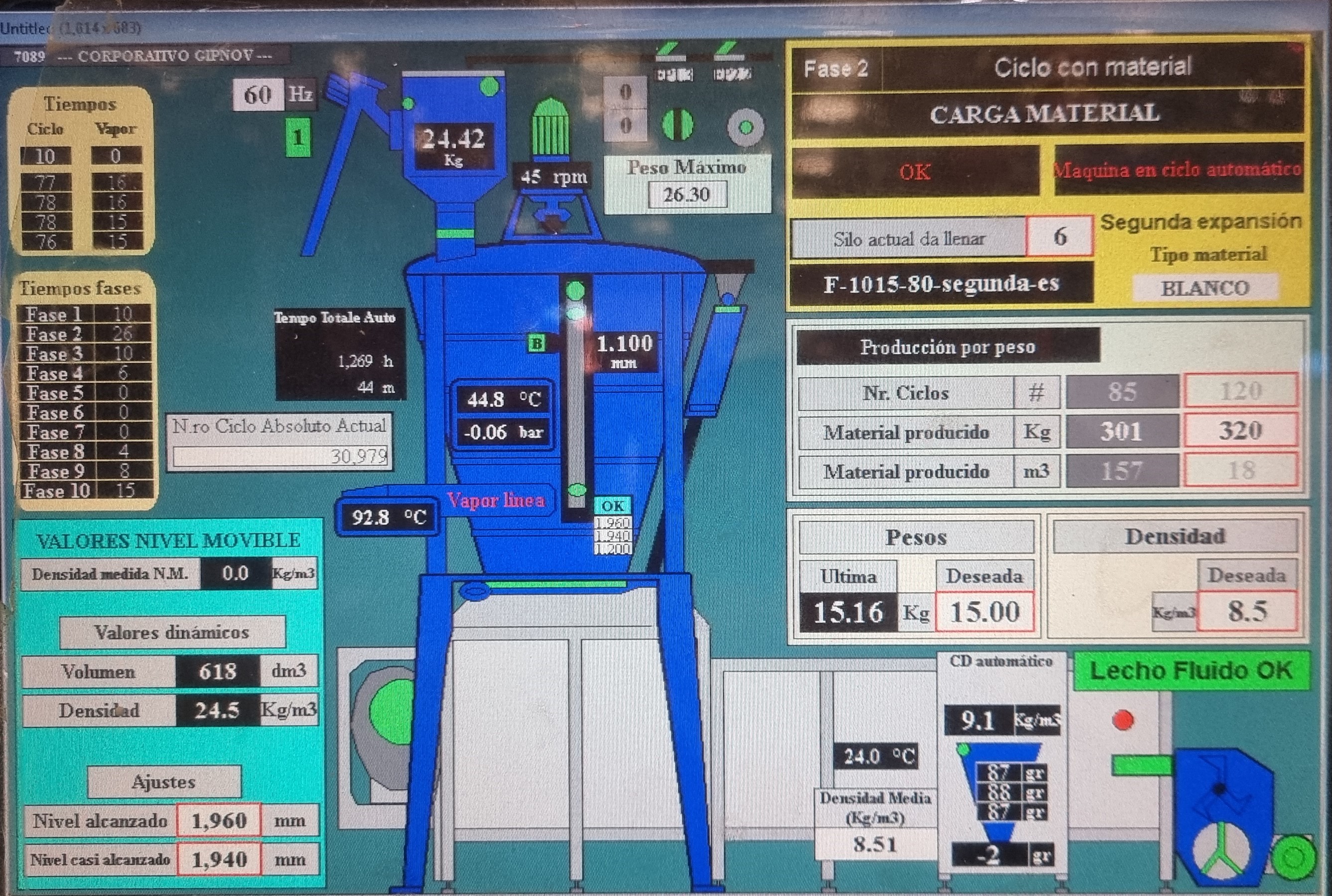 Preexpansor de poliestireno EPS con control de densidad en planta TecnoEPS