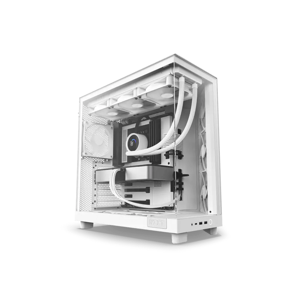 Gabinete NZXT H6 Flow, Midi-Tower, ATX/Micro-ATX/Mini-ITX, USB 3.0, sin Fuente, 3 Ventiladores Instalados, Blanco