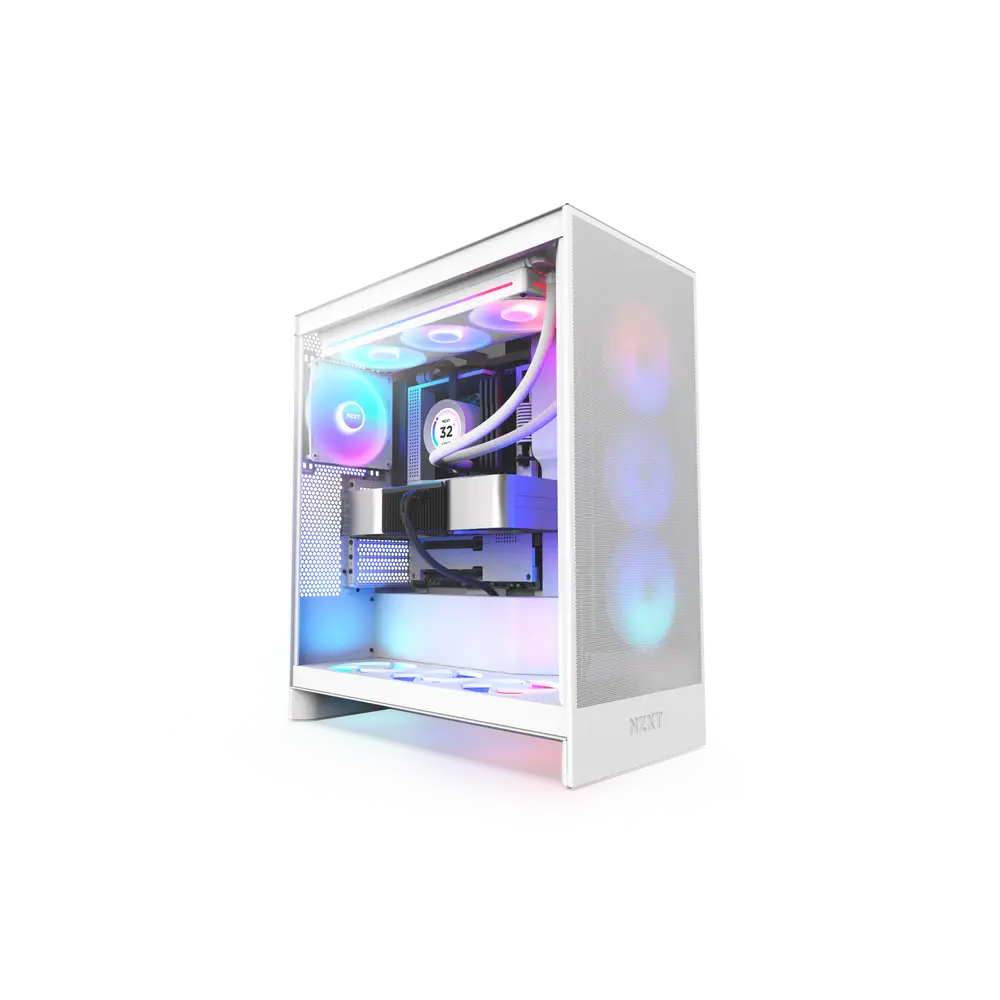 Gabinete NZXT H7 Flow RGB, Midi-Tower, ATX/EATX/Micro-ATX/Mini-ITX, USB 3.0, sin Fuente, 3 Ventiladores Instalados, Blanco