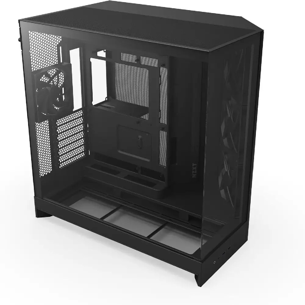 Gabinete NZXT H9 Flow, Midi-Tower, ATX/EATX/Micro-ATX/Mini-ITX, USB 3.0, sin Fuente, 4 Ventiladores Instalados, Negro