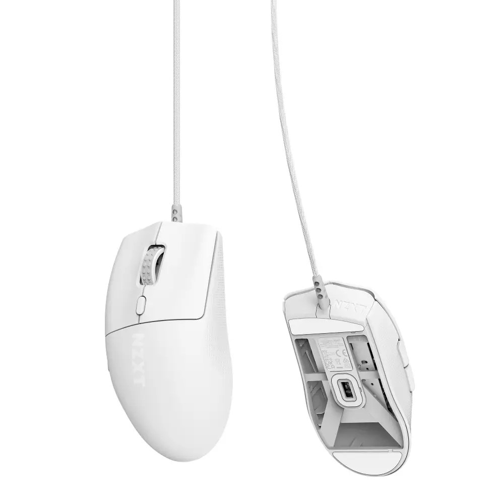 Mouse Gamer Ergonómico NZXT Lift 2 Ergo, Alámbrico, Óptico, 26.000DPI, USB-A, Blanco