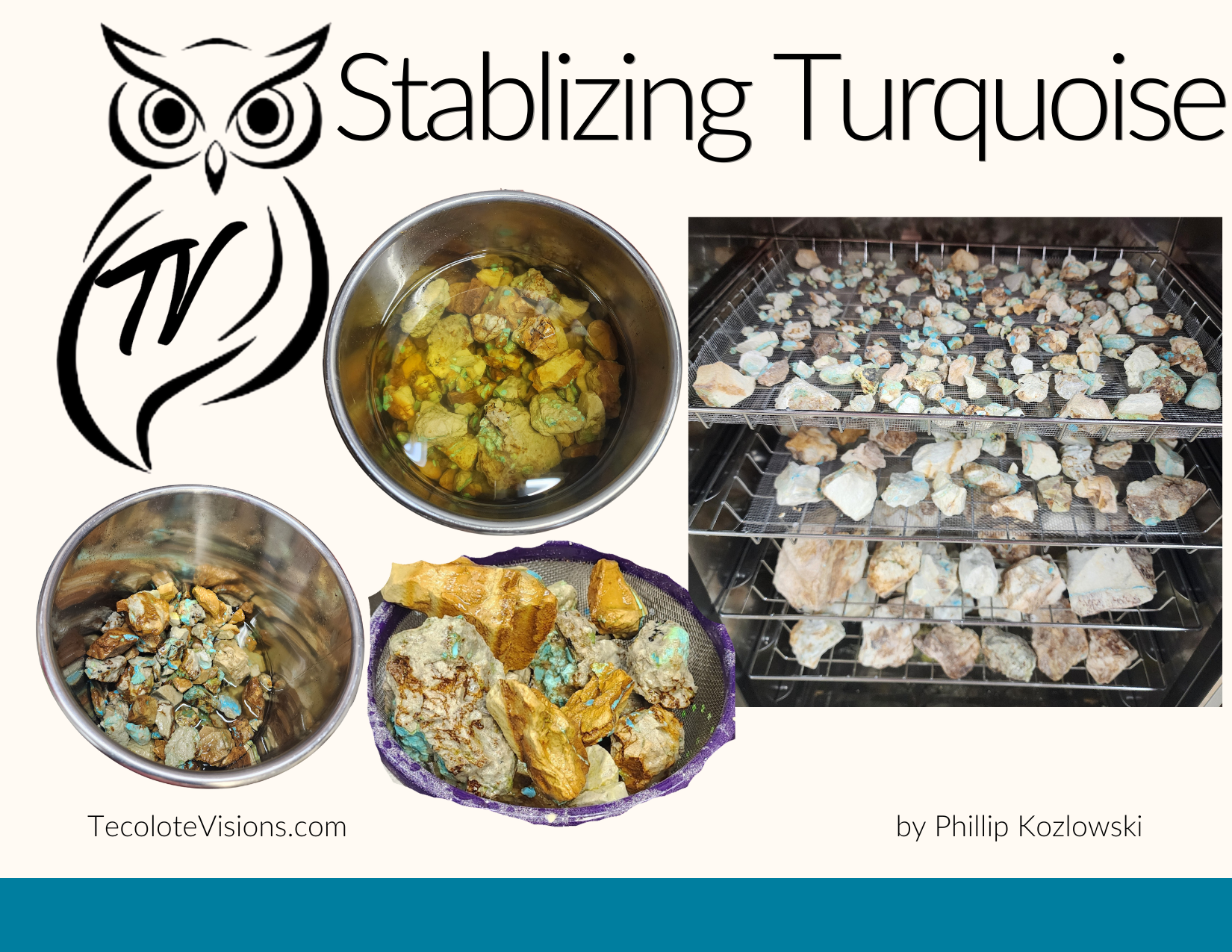 Phillip uses vacuum stabilization to strengthen softer turquoise, enhancing durability while preserving the stone’s natural beauty and color.