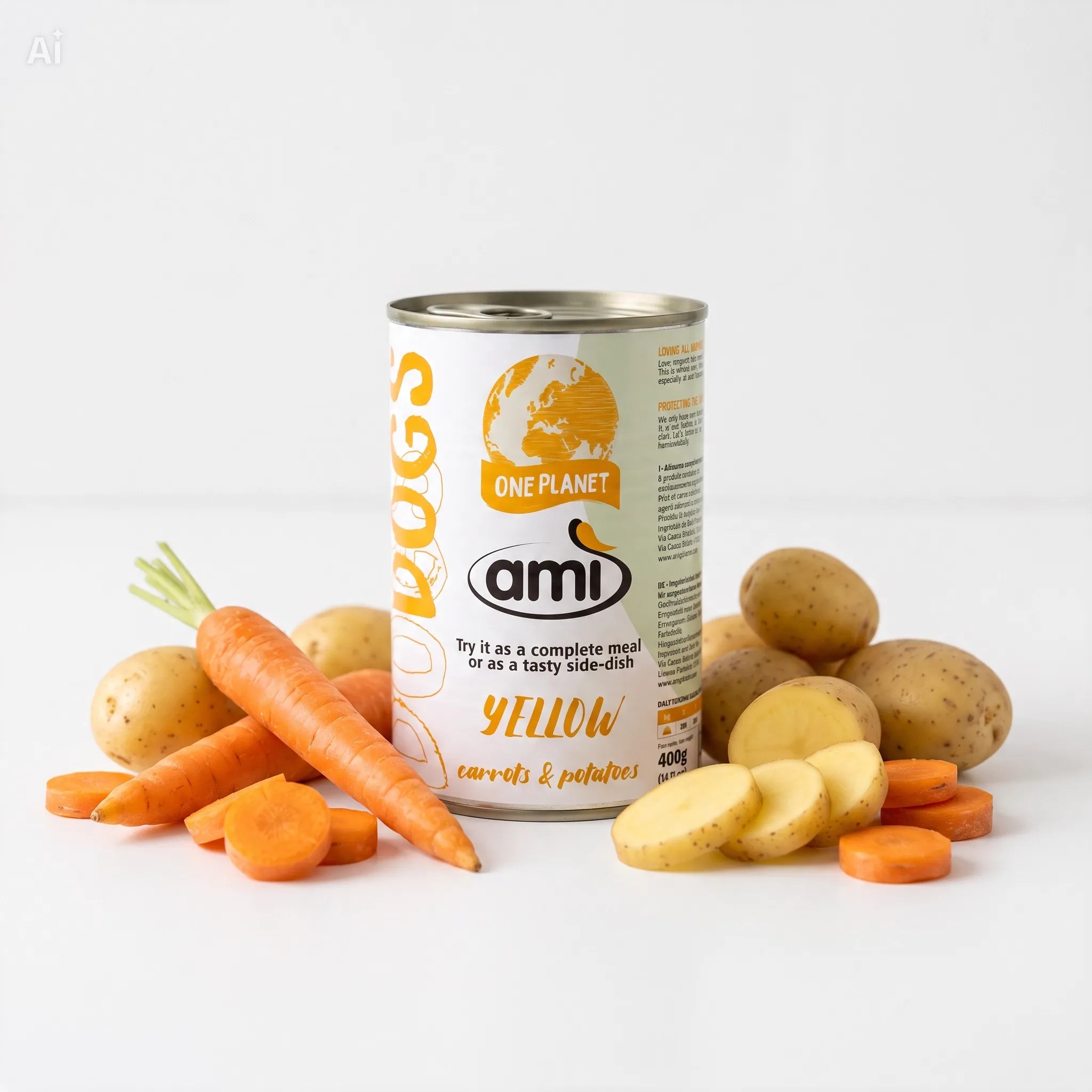 Amì Dog Wet Food Yellow – Carrots & Potatoes  – Complete Plant‑Based Meal for Dogs
