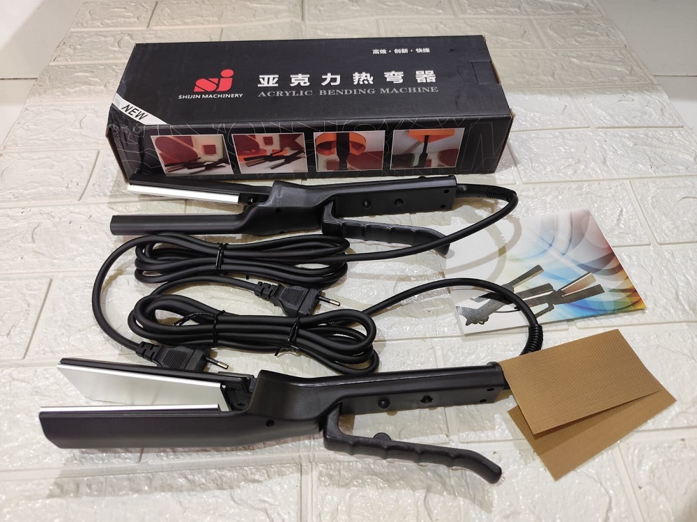 Acrylic Hand Bender/Catok pemanas tekuk Akrilik Shijin, isi 1 set = 2 unit, Unit besar untuk lebar 5cm, unit kecil untuk lebar 2.5cm (untuk sudut)