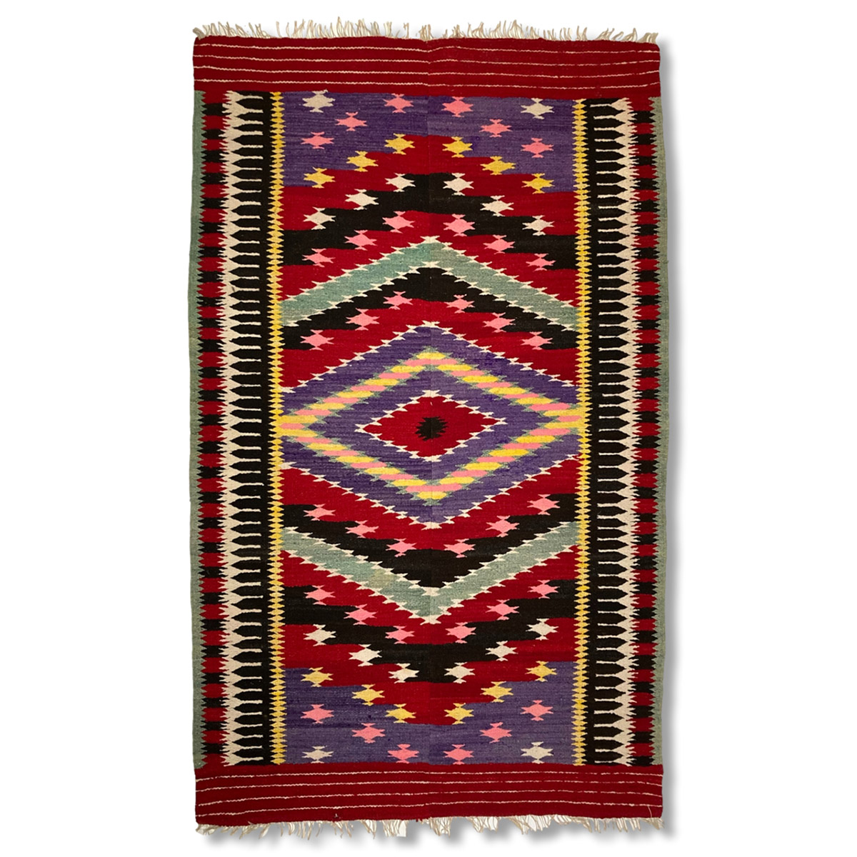 Transitional Rio Grande Blanket "El Valle" ca. 1900 49” x 77”