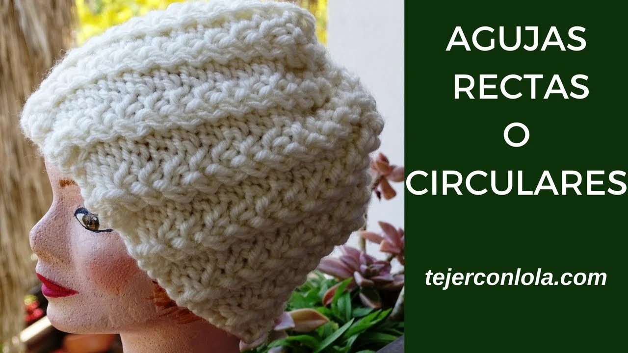 GORRO ESPIRAL CON PUNTO CRUZADO