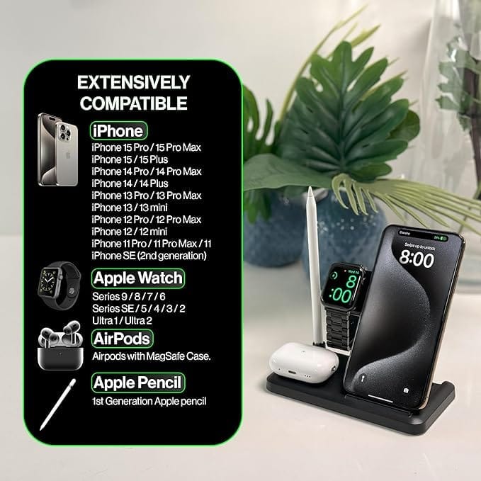 Fast Wireless Charging Station 4-in-1