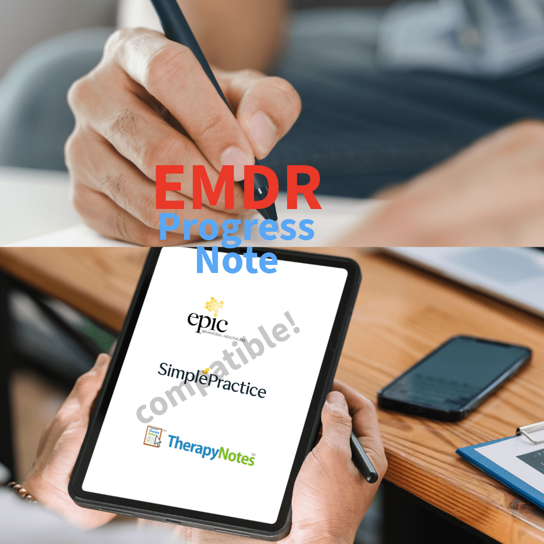 EMDR progress note SimplePractice, TherapyNotes & Epic System (english/spanish/french)