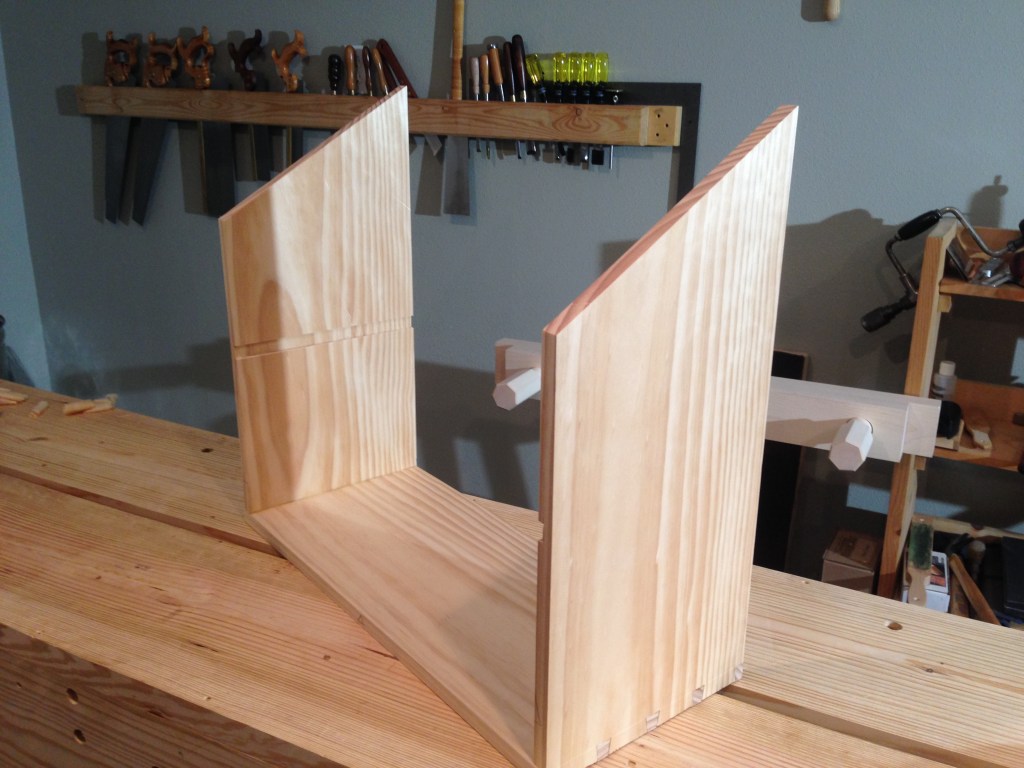 The assembled dovetails.