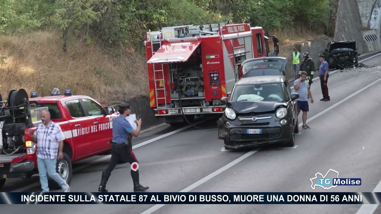 Incidente sulla Statale 87 al bivio di Busso, muore una donna di 56 anni