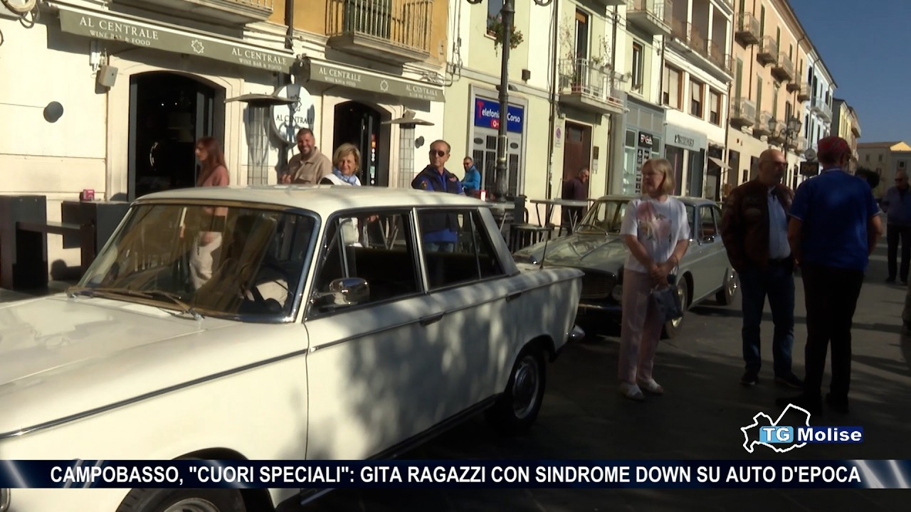 Campobasso, “Cuori speciali”: gita ragazzi con sindrome Down su auto d’epoca