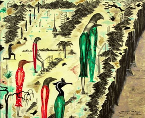 Hammond, Bill. Watching for Buller. Oil on canvas. 1994. Wallace Gallery, Morrinsville.