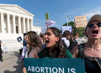 Pro and anti Abortion rights’ advocates demonstrate in Washington DC