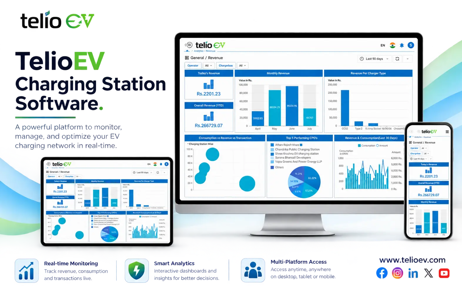 TelioEV Charging Station Software