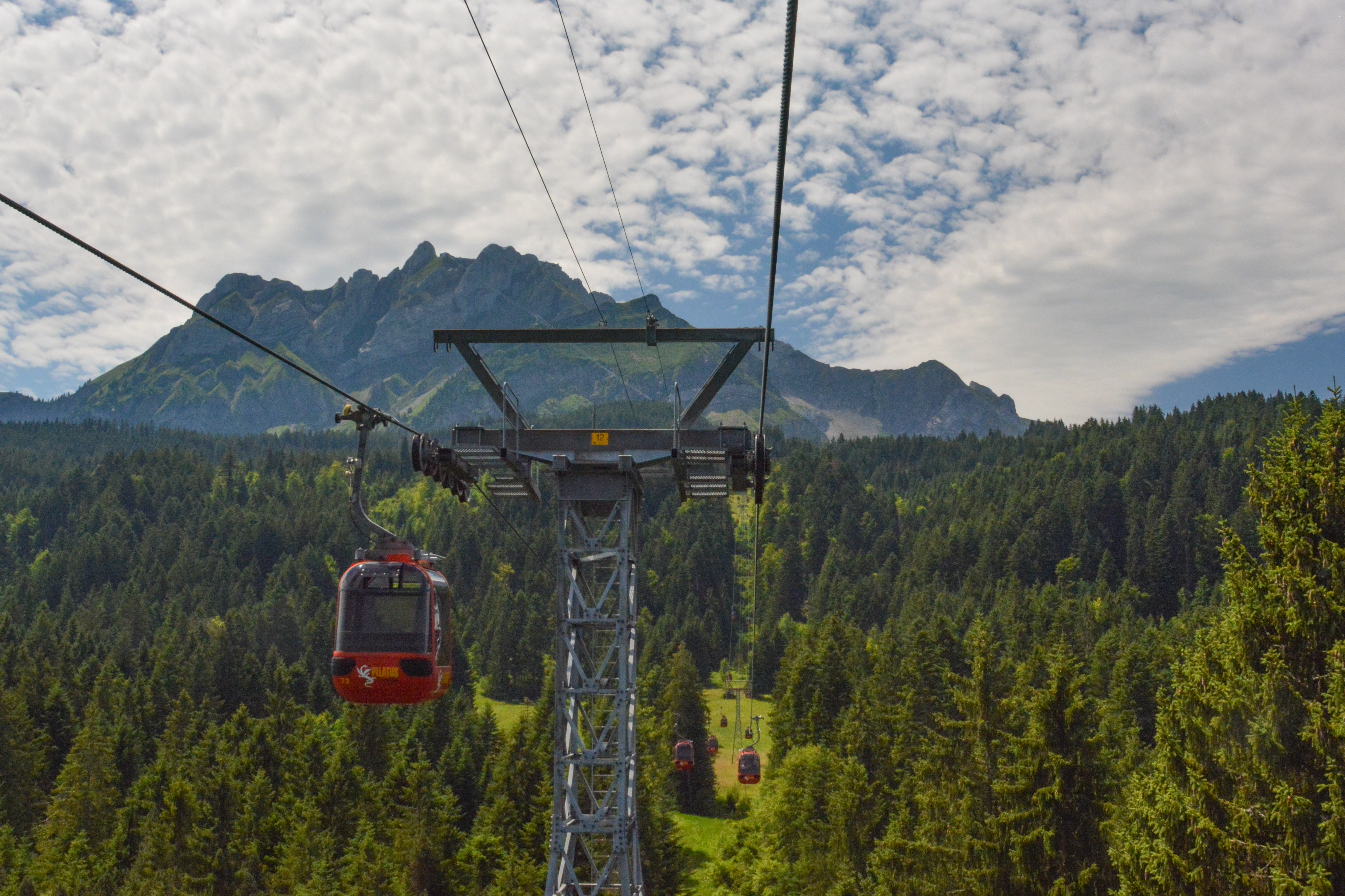 View of the Pilatus massif from the tramway.