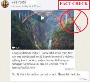 ఎత్తైన రైల్వే వంతెనపై వెలుతున్న రైలు వీడియో భారతదేశంలోనిది కాదు, చైనా దేశంలోని  వీడియో: Fact Check