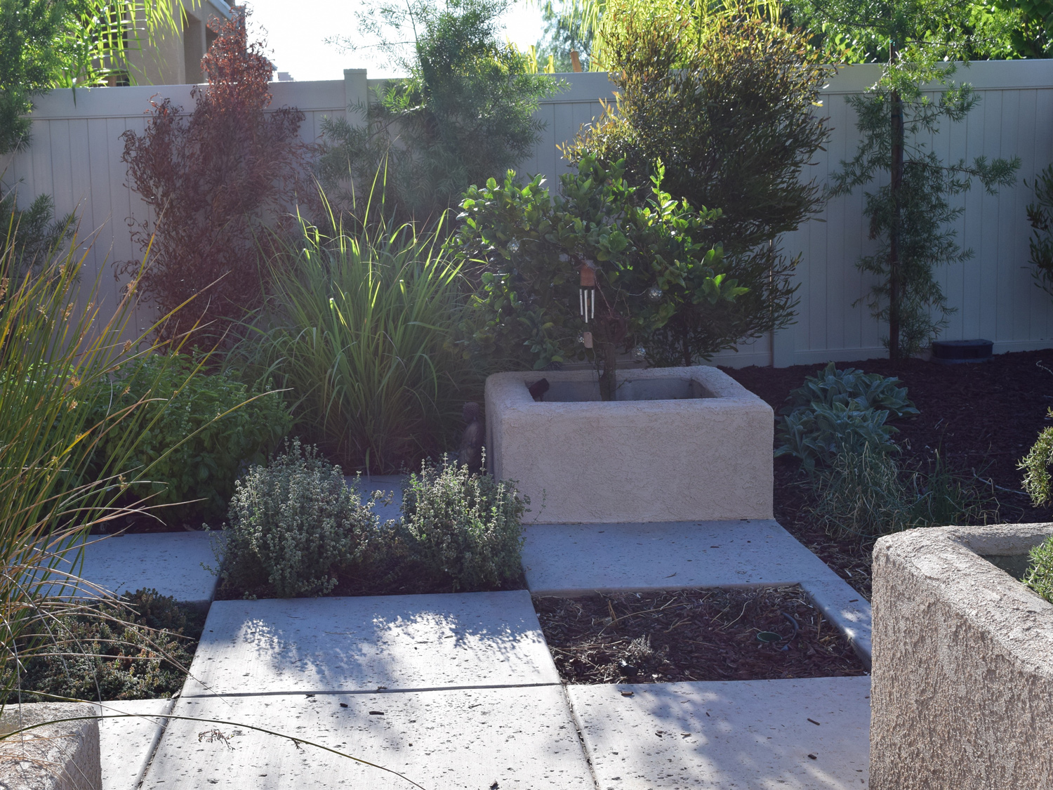 Shot of concrete planters.
