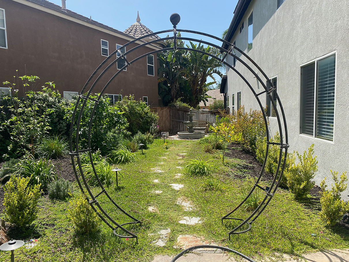 Shot of circular metal entrance.