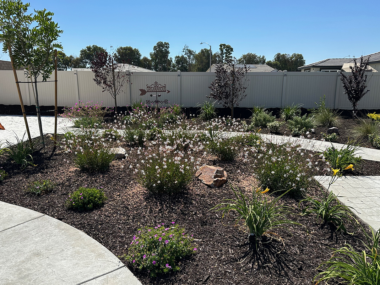 Shot of mulch planters.