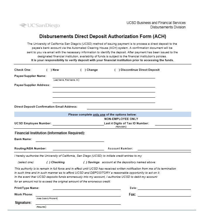 47 direct deposit authorization form templates templatearchive