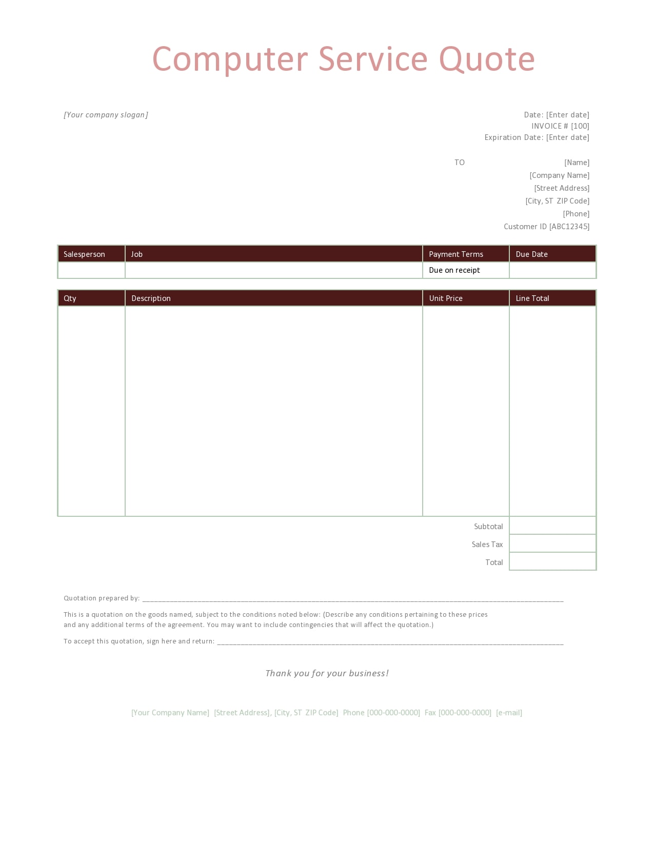 30 Best Quotation Templates Doc Xls Pdf Templatearchive