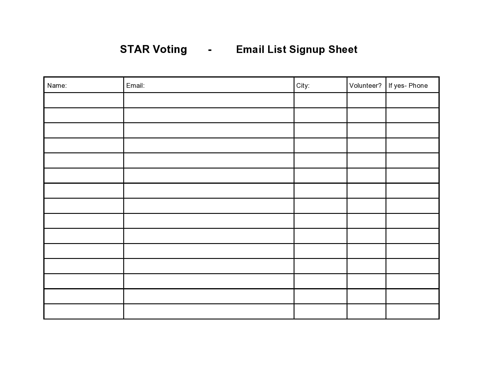 Appointment Sign Up Sheet Template