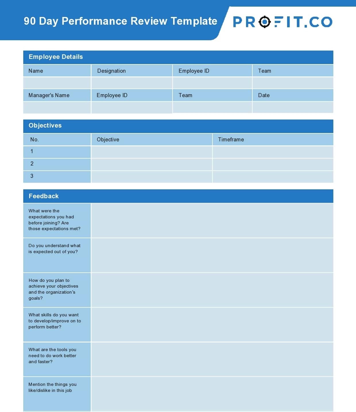 Employee Evaluation Template Word