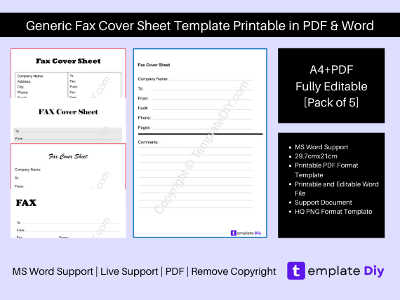 generic fax cover sheet template printable in pdf word