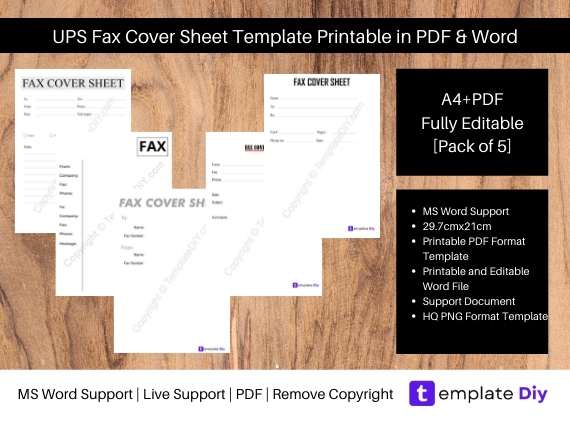 ups fax cover sheet template printable in pdf word