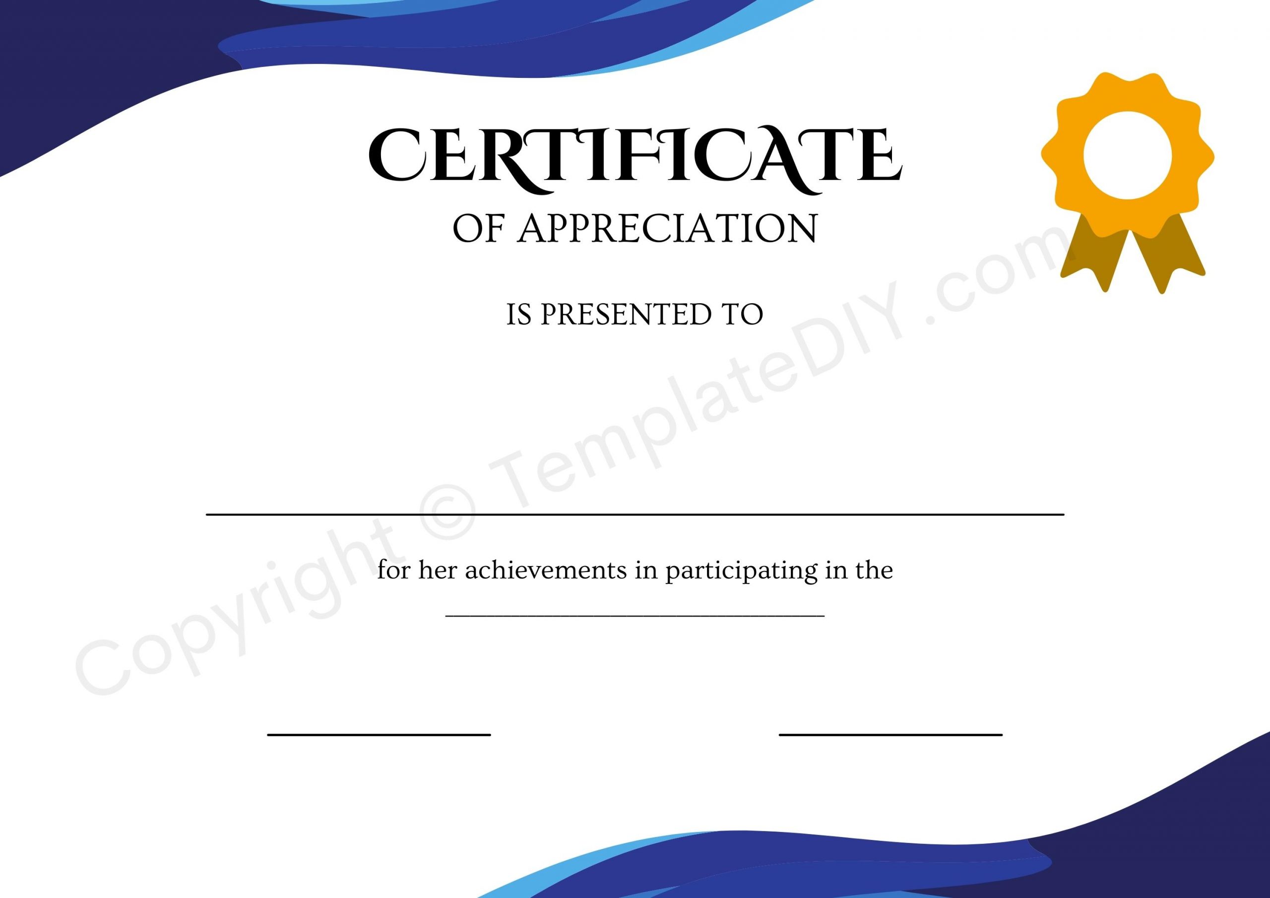 free printable certificate of appreciation templates