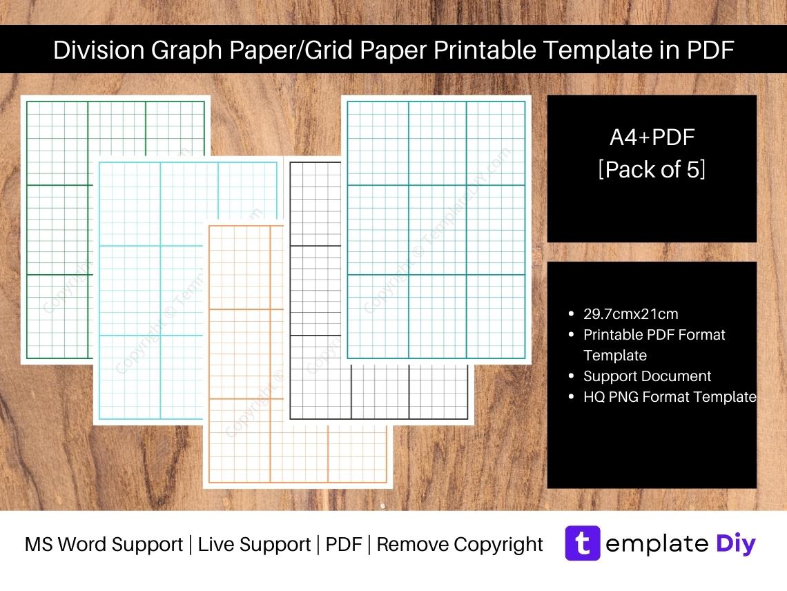 Division Graph Paper/Grid Paper Printable Template in PDF