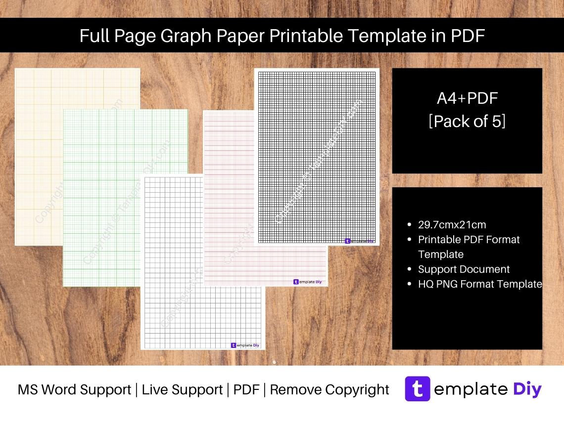 full page graph paper grid paper printable template in pdf