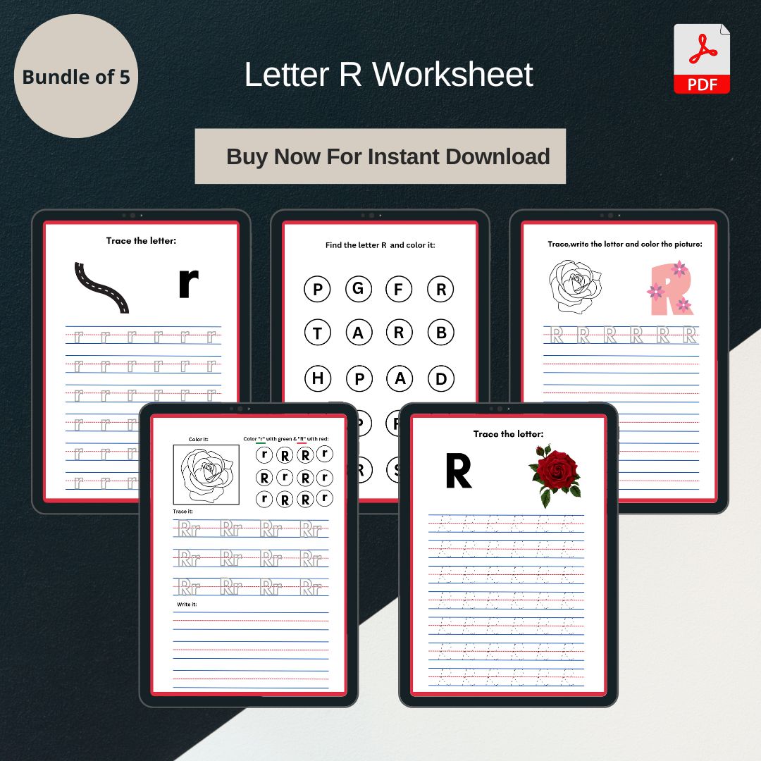Letter R Worksheet in PDF