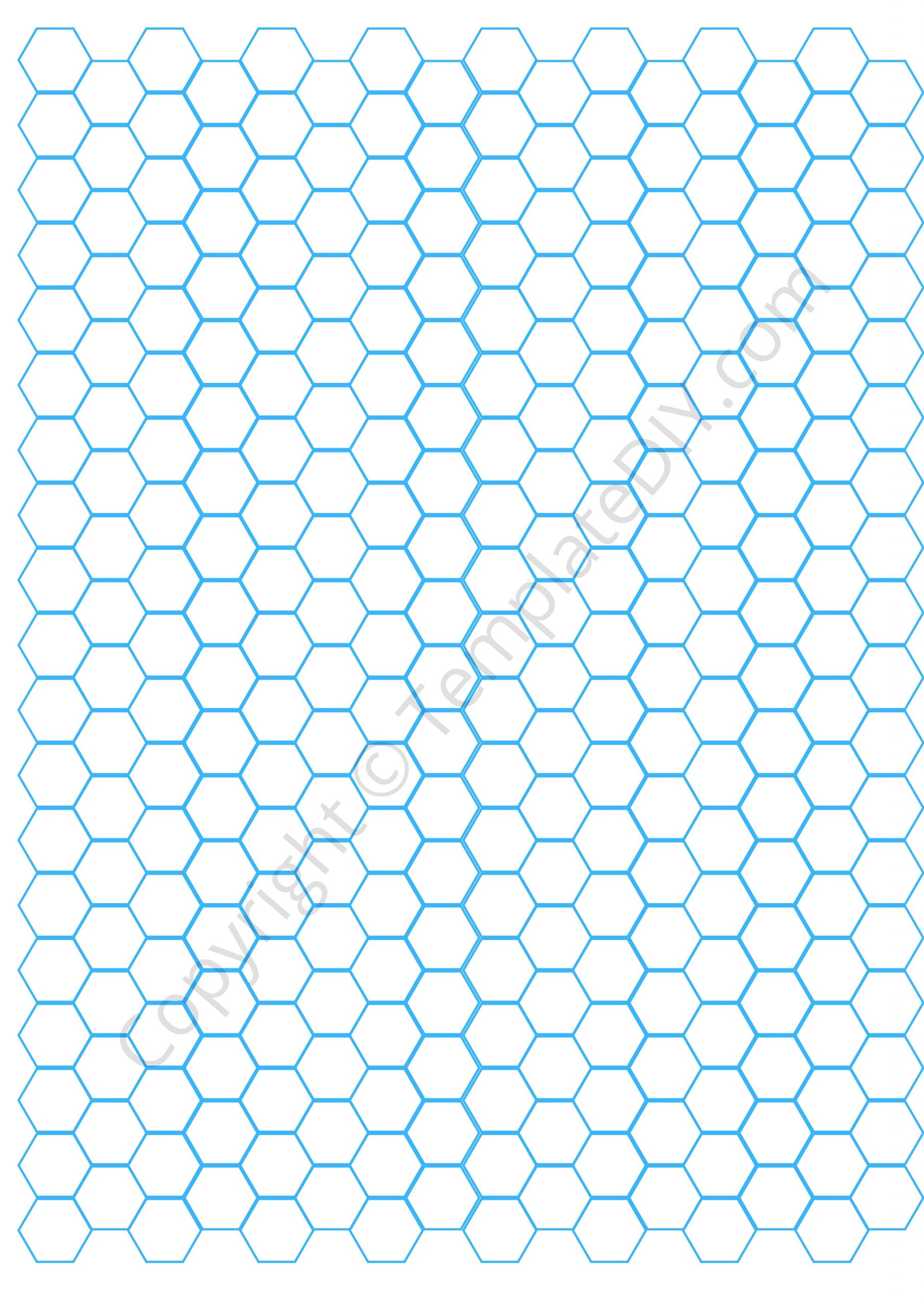 hexagon graph paper grid paper printable template in pdf