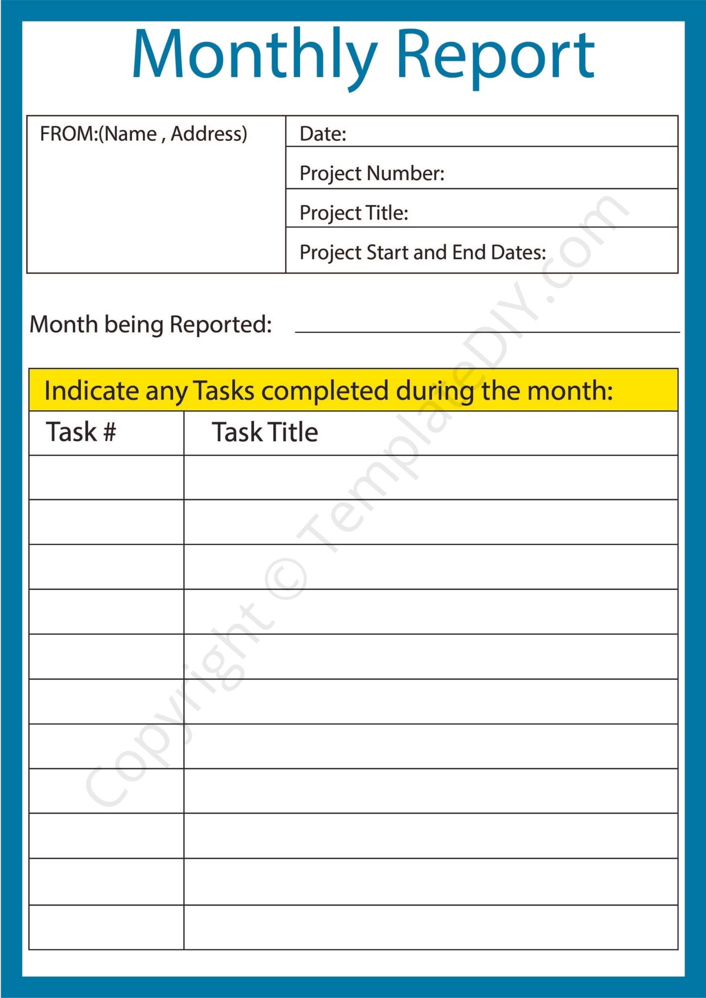 End Of Year Financial Report Template