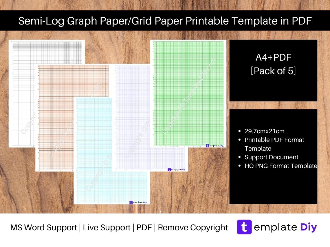 semi log graph paper grid paper printable template in pdf
