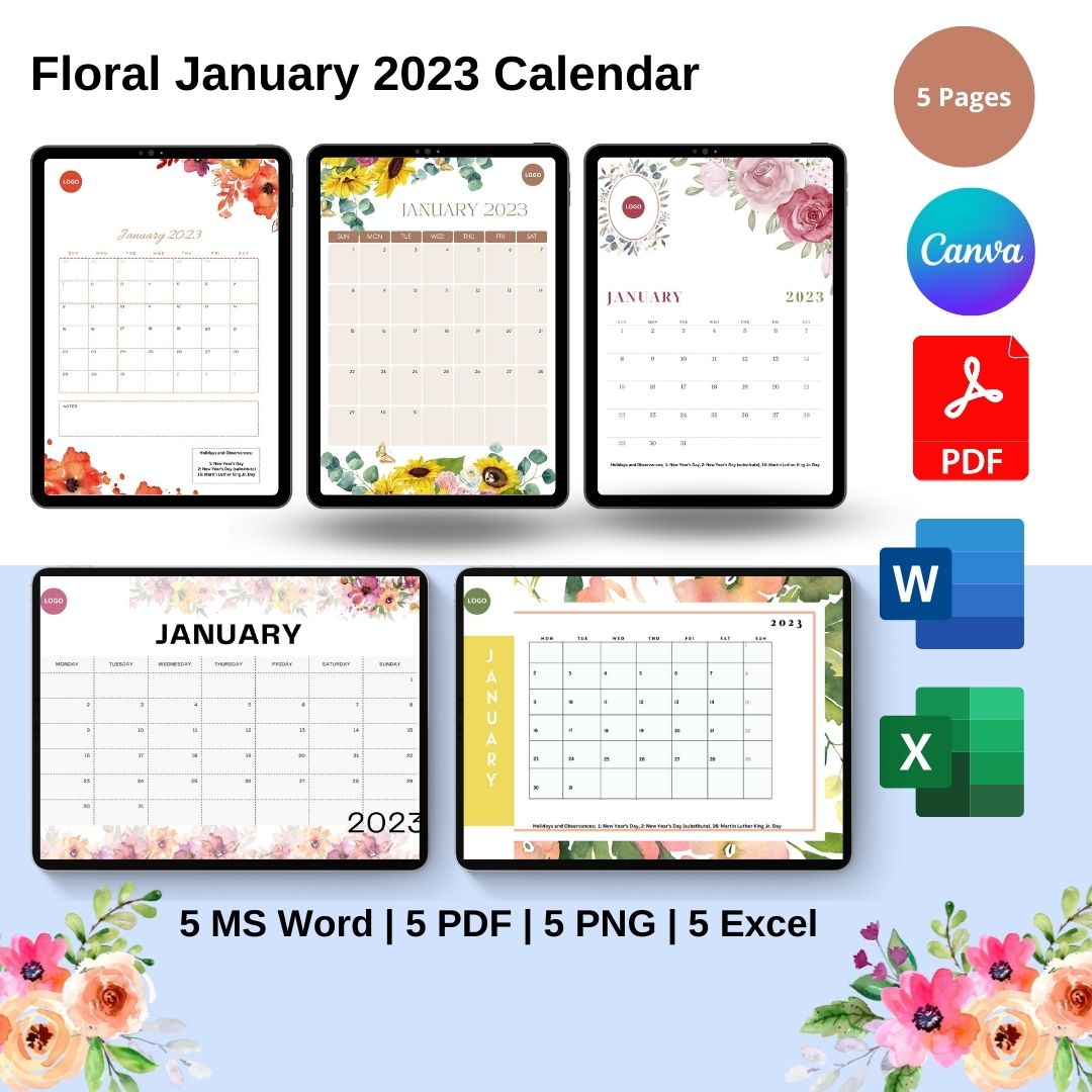 Calendar Template Jan 2023