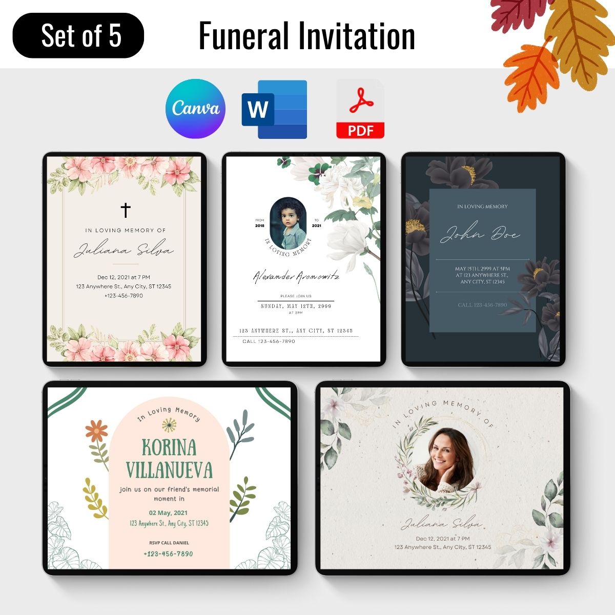 Funeral Invitation Templates