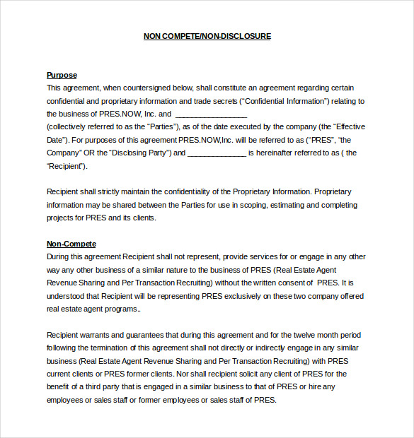 Non Compete Agreement Template What You Need For A Clear Content